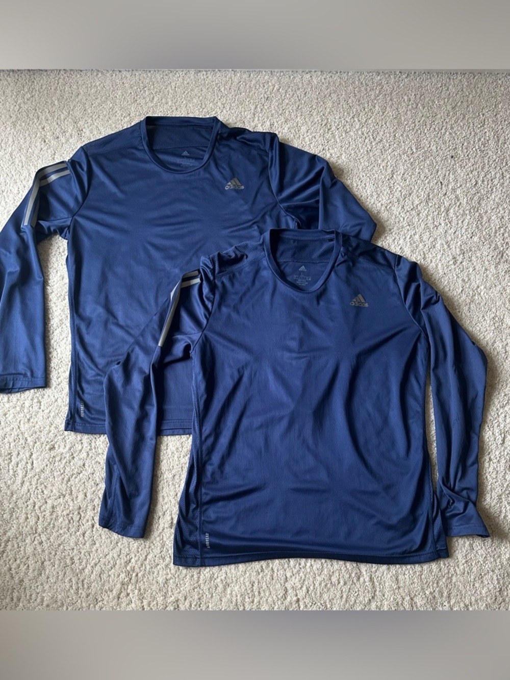 Lot of 2 Men’s Adidas Aeroready Long Sleeve Thumb Hole Running Shirts Large